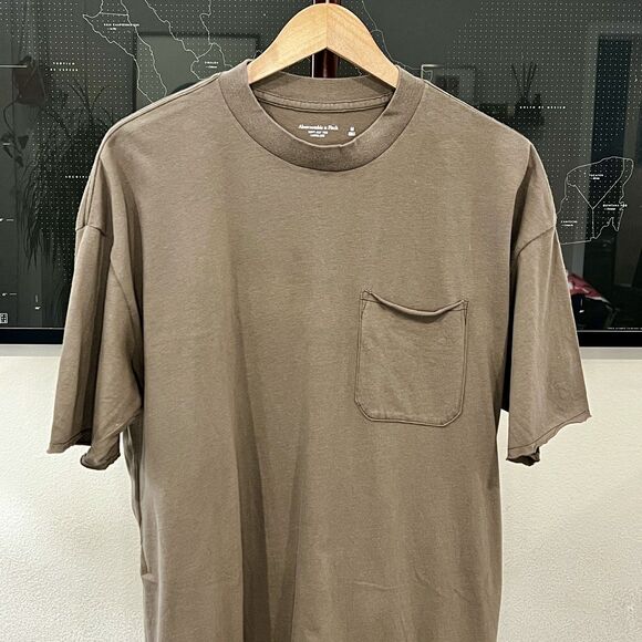 Abercrombie & Fitch - Soft Essntls Long Line T-shirt Raw Hem Medium - Dark Taupe - Picture 4 of 6